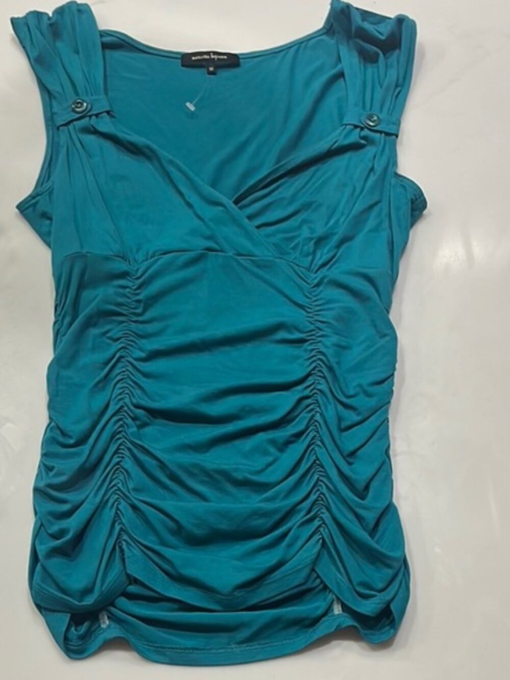 Nanette Lepore Turquoise Ruched Blouse - Picture 5 of 5